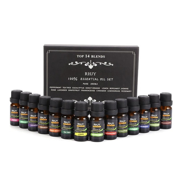 14pcs 10ml Essential Oils For Aromatherapy Diffusers Pure Essential Oils Relieve Stress For Organic Body Massage Relax Skin Care