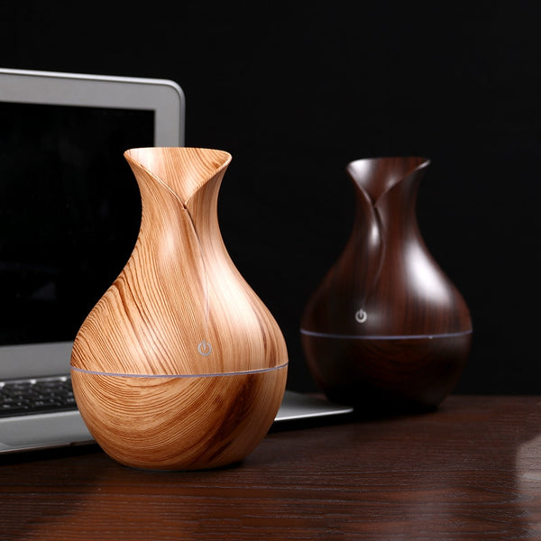 Air humidifier usb aroma diffuser mini wood grain ultrasonic atomizer aromatherapy essential oil diffuser for home office