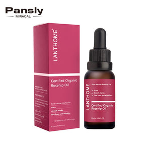 Pansly Pure Organic Rosehip Oil Antioxidantfor Scars Fine Lines Wrinkles Stretch Marks Improve Skin Elasticity Firmness