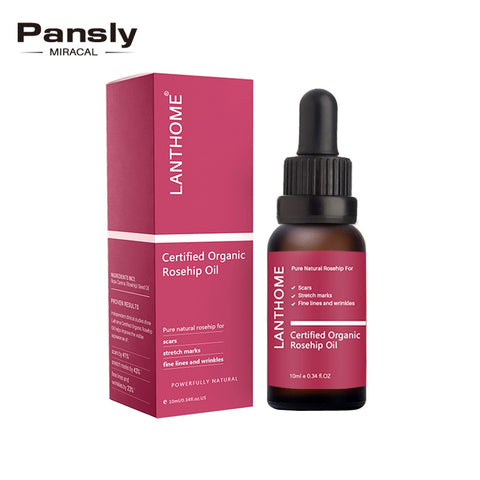 Pansly Pure Organic Rosehip Oil Antioxidantfor Scars Fine Lines Wrinkles Stretch Marks Improve Skin Elasticity Firmness