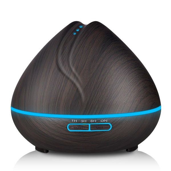 Wood Grain 400ml Aroma Essential Oil Diffuser Ultrasonic Air Humidifier purifier with LED Lights for Office Home Bedroom