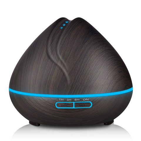 Wood Grain 400ml Aroma Essential Oil Diffuser Ultrasonic Air Humidifier purifier with LED Lights for Office Home Bedroom