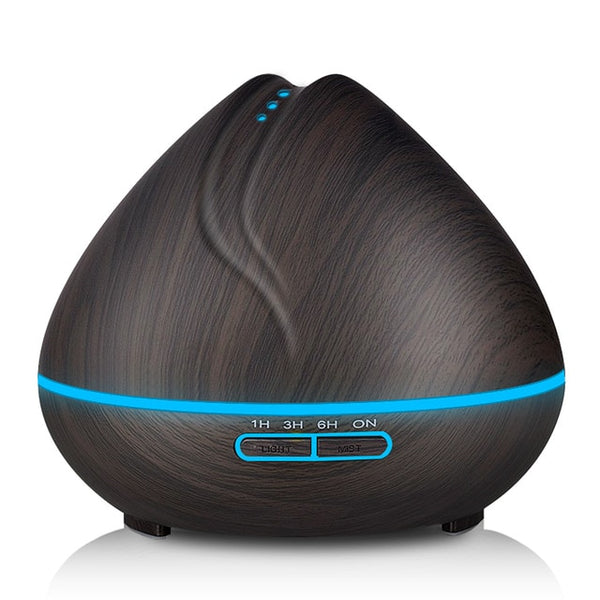 Wood Grain 400ml Aroma Essential Oil Diffuser Ultrasonic Air Humidifier purifier with LED Lights for Office Home Bedroom