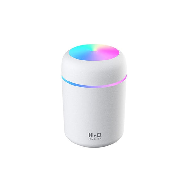 300ML White Mini Air Humidifer Aroma Essential Oil Diffuser with Romantic Lamp USB Mist Maker Aromatherapy Humidifiers for Home